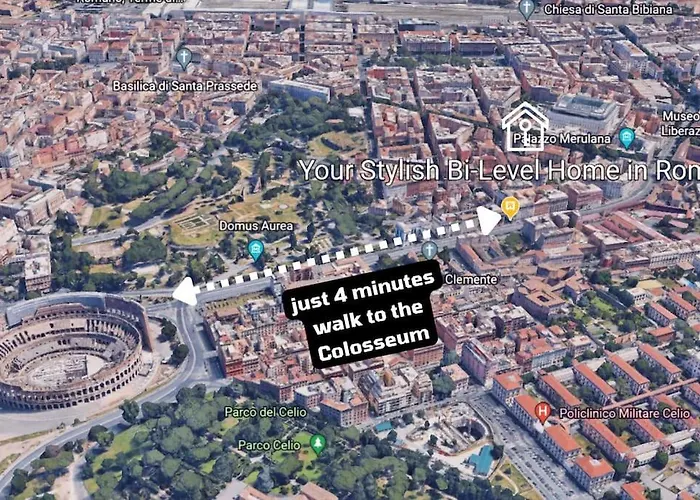 Stylish Loft - Colosseum 4 Min Walk -3 Beds -sleeps Up To 6 People Apartment *